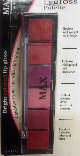 Mini Paleta Gloss 6 cores MAX Beauty Europa